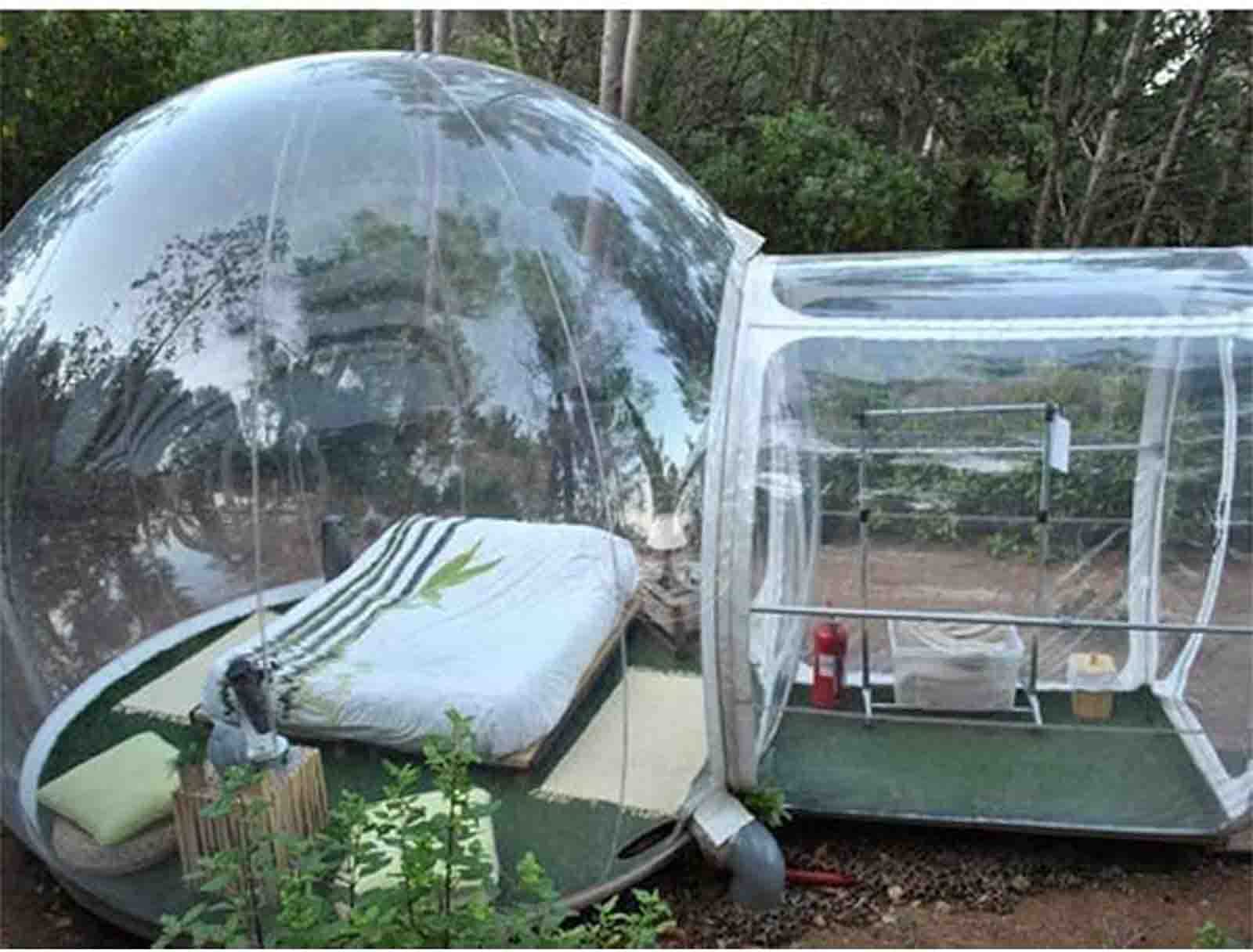 Amazon | 屋外トンネル裏庭透明エアドームテントシングル